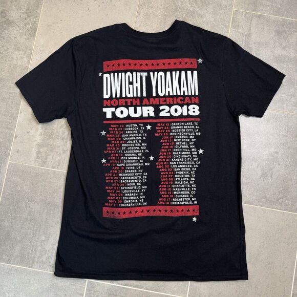 Dwight Yoakam 2018 North American Tour T-Shirt Black Men's L - Picture 8 of 8